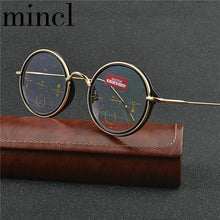 Load image into Gallery viewer, Vintage Transition Sunglasses Photochromic Reading Glasses Men women Multifocal Diopter Progressive Round reading glasses UV NX