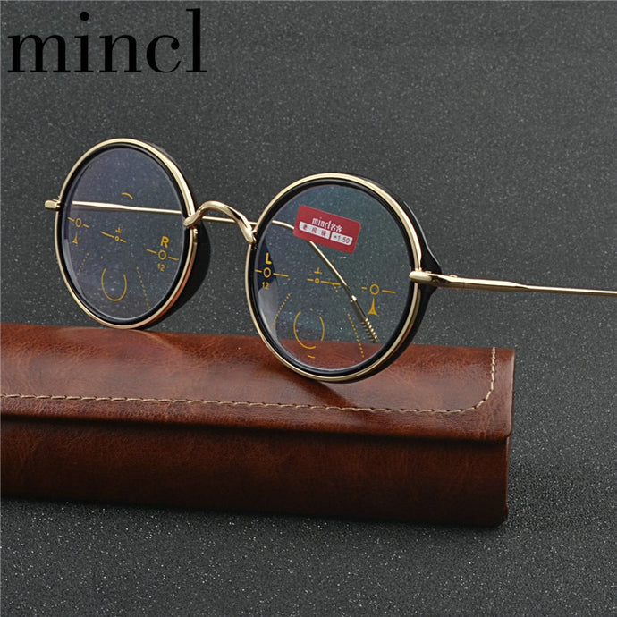 Vintage Transition Sunglasses Photochromic Reading Glasses Men women Multifocal Diopter Progressive Round reading glasses UV NX