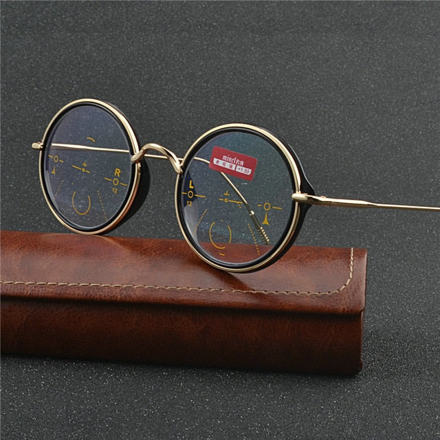 Vintage Transition Sunglasses Photochromic Reading Glasses Men women Multifocal Diopter Progressive Round reading glasses UV NX